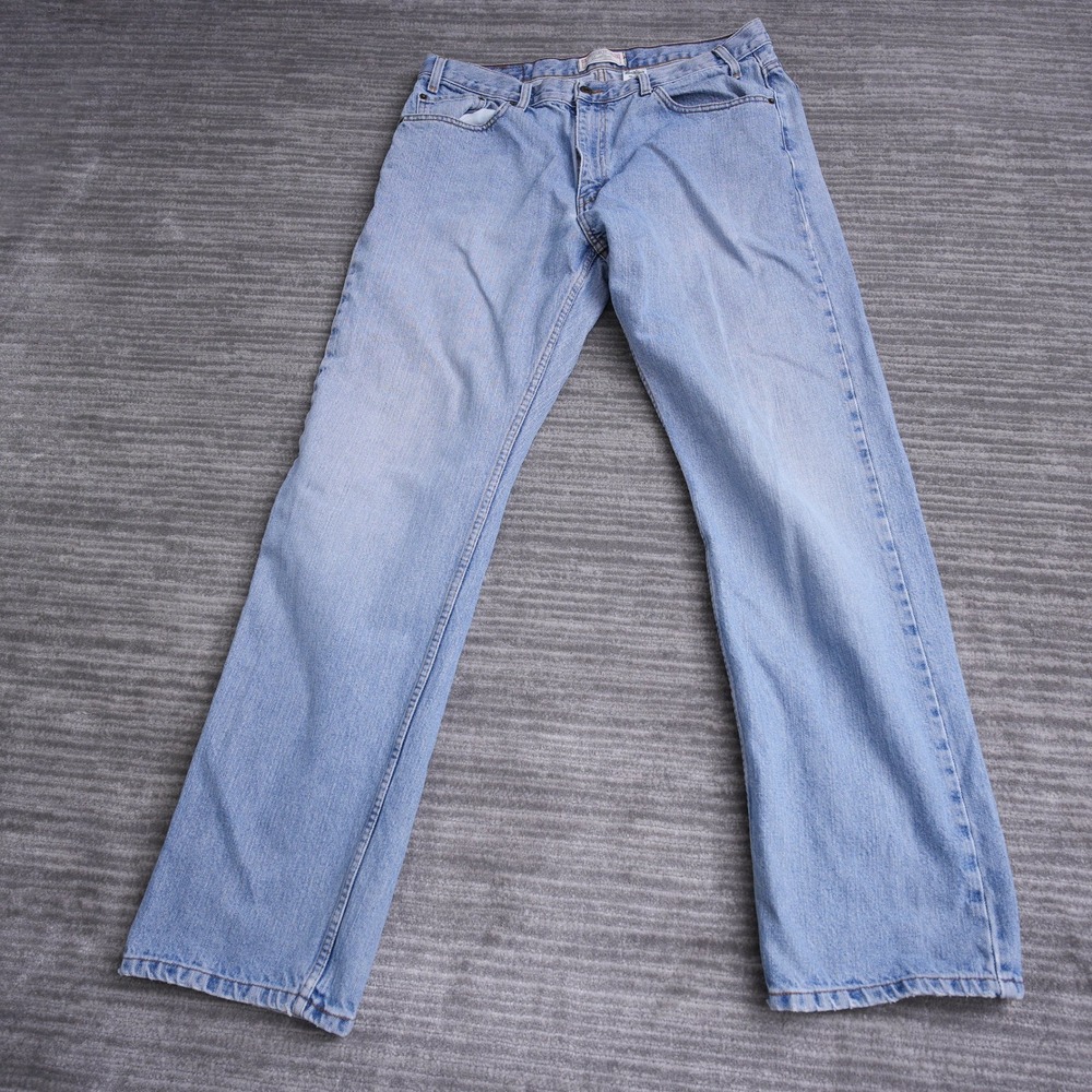 Levi Strauss Signature Mens Regular Fit Light Straight Blue Jeans 38x34 37x33.5